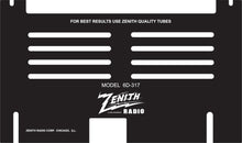 Load image into Gallery viewer, Zenith 6D317 Radio Back