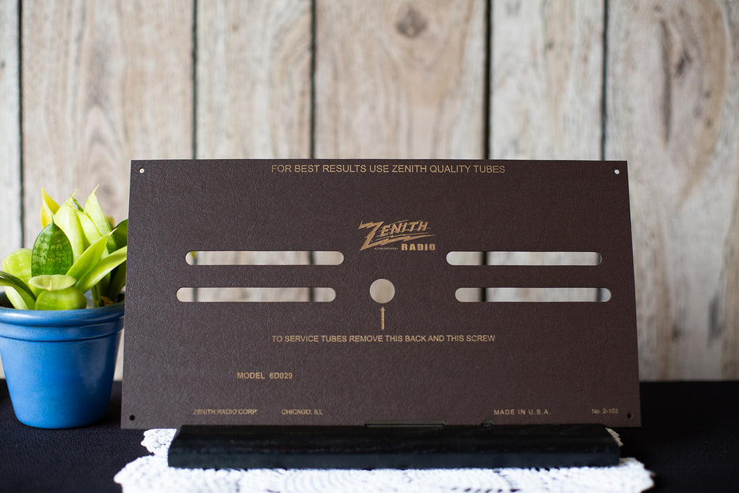 Zenith 6D029 Radio Back