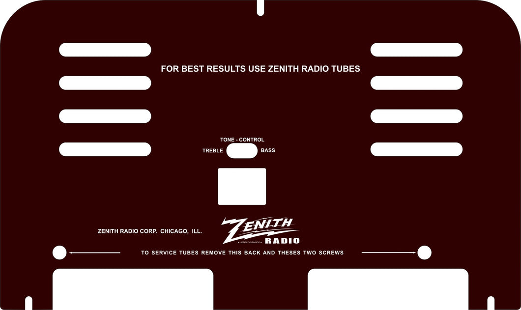 Zenith 6D539 Radio Back