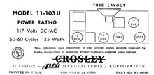 Load image into Gallery viewer, Crosley 11-103U Radio Back
